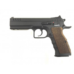 Tanfoglio IFG TF-GOLDMX-9 Gold Match Xtreme 9mm Luger Caliber with 6  Barrel, Overall Black Finish, Beavertail Frame, Ported Steel Slide & White  Polymer Grip