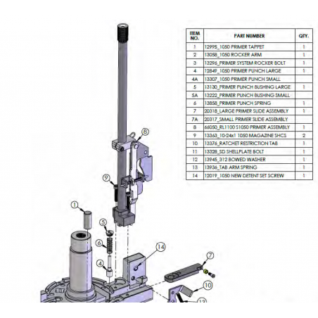 1100/Super 1050 Prime Arm Cam Assembly