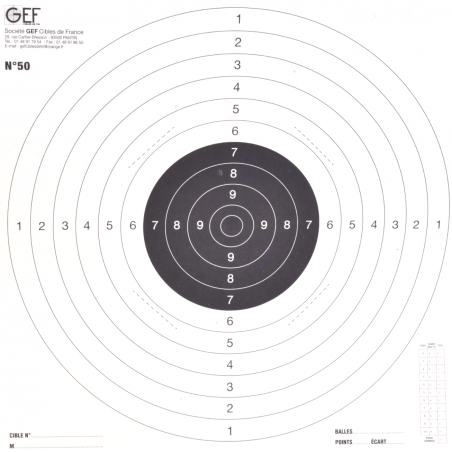 Cible C50 53X52- lot de 200pcs