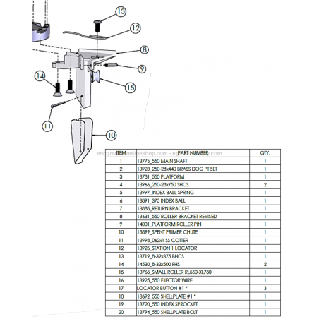 550 Roller Bracket Assembly